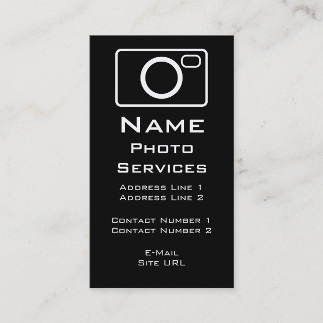 Foto Services Business Card Visitenkarte (Vorderseite)
