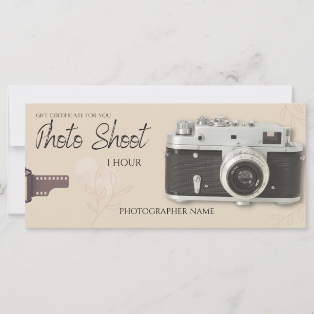 Foto-Session, Foto schießen Buggingkarte, (Vorderseite)