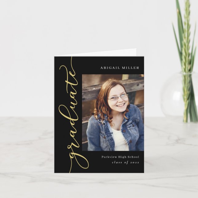 Foto "Side Writing Abschluss" (Seitenaufzeichnung) Dankeskarte (Vorderseite)