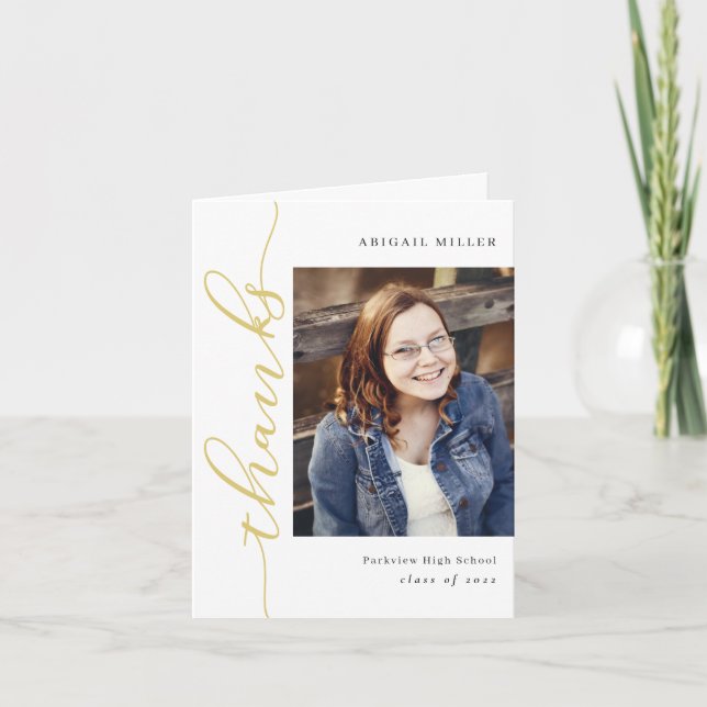 Foto "Side Writing Abschluss" (Seitenaufzeichnung) Dankeskarte (Vorderseite)