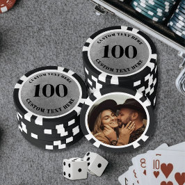 Foto Silber 100 nummeriert Pokerchips