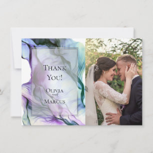 Foto Silberrahmen Abstrakte Pflaume Türkis Fließen Dankeskarte