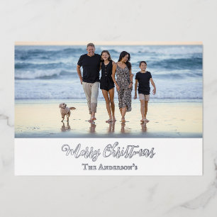 Foto Silver Gold Rose Gold Fossil Weihnachtsfeiert Folien Feiertagskarte