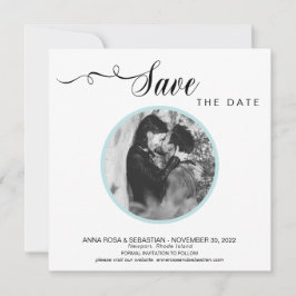 *~* FOTO Simple Aqua Blue Wedding Save the Date