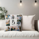 Foto Simple Chic Monogram Kissen<br><div class="desc">Foto-Collage und Monogramm.</div>