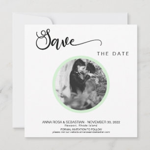 *~* FOTO Simple Mint Boho Hochzeit Speichern Sie d Save The Date