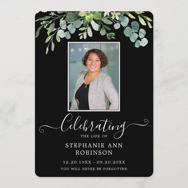 Foto Simple Order of Service Black Program Programm (Vorderseite)