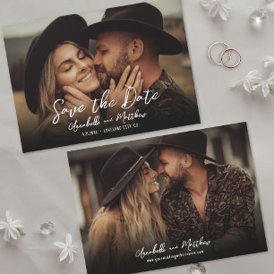 Foto Simple Rustic Script Boho Wedding Save The Date