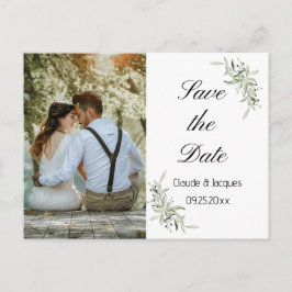 Foto Simplistic Eucalyptus Save the Date Postkarte