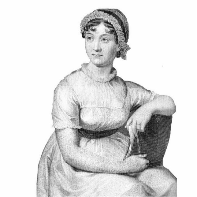 Foto-Skulptur Janes Austen Freistehende Fotoskulptur (Vorne)