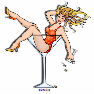 Foto-Skulptur - Mädchen in Martini-Glas, Olivia Freistehende Fotoskulptur