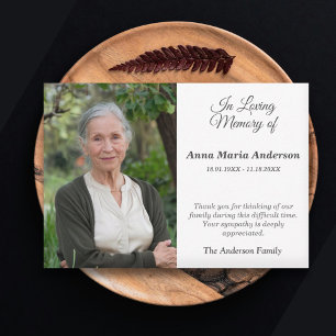 Foto Sober Beerdigung Dankeschön Karte