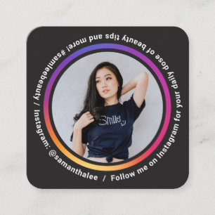 Foto Social Media Instagramm modernen Kreis schwar Quadratische Visitenkarte