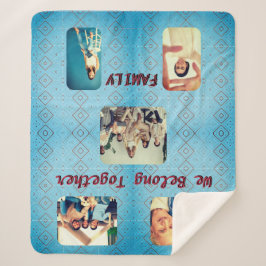 Foto Soft Blue Retro Diamond Muster Sherpadecke