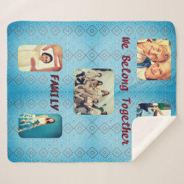 Foto Soft Blue Retro Diamond Muster Sherpadecke