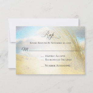 *~* Foto Soft Dune Beach Grass - Wedding RSVP Karte
