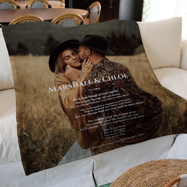 Foto Song Texte Fleece Blanket (wedding song lyrics and photo memory keepsake to treasure forever )