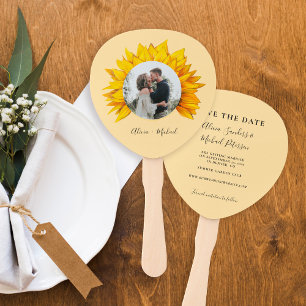 Foto Sonnenblume rustikale Hochzeit speichern Sie Fächer