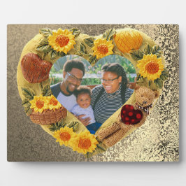 Foto Sonnenblumen Bear Earthy Heart Frame Fotoplatte