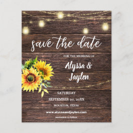 Foto Sonnenblumen Holz und Licht Save the Date Flyer