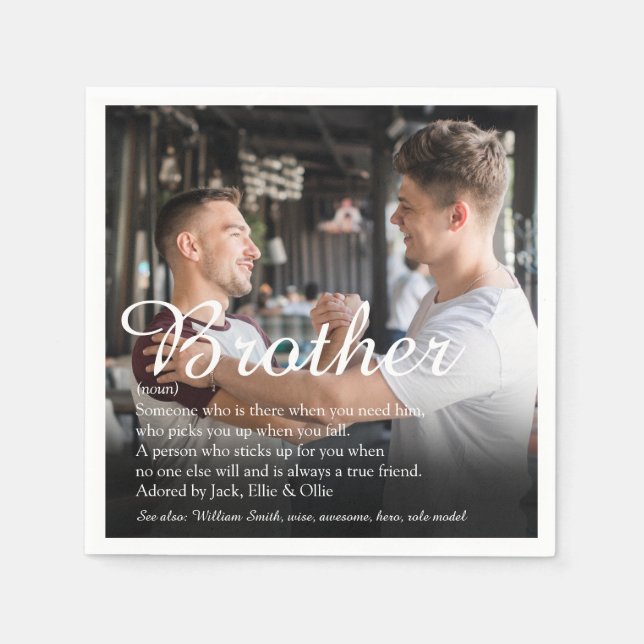Foto Spaß Cool Bester Bruder je Definition Serviette (Vorderseite)