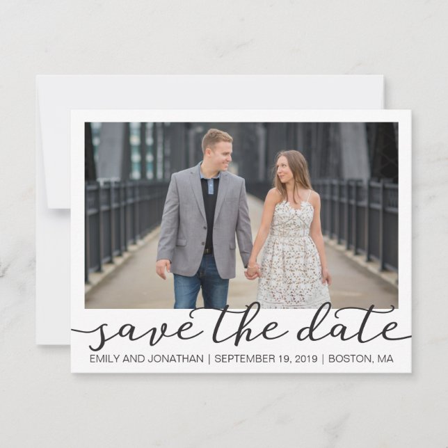Foto Speichern Sie die Datumskarten mit weißer Gre Save The Date (Vorderseite)