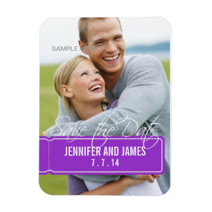 Foto Speichern Sie die Datumsmagnete Lila Magnet