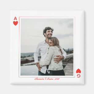 Foto-Spielkarten Herz Liebe Ass einfach Magnet