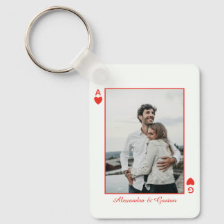 Foto Spielkarten Herz Liebe Ass einfach Schlüsselanhänger
