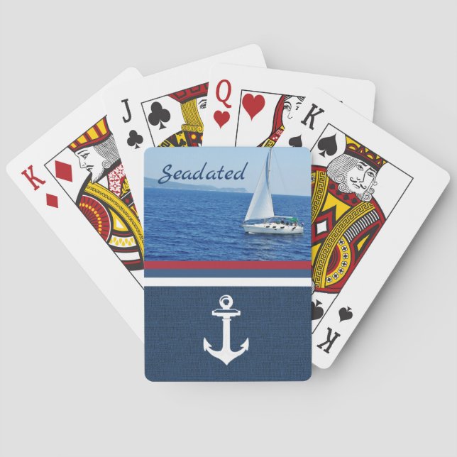 Foto-Spielkarten personalisiert mit Ihrem Boot Spielkarten (Rückseite)