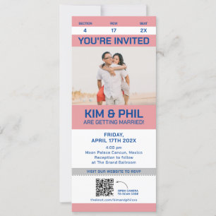 Foto Sport Ticket Einladung große Karte QR Code