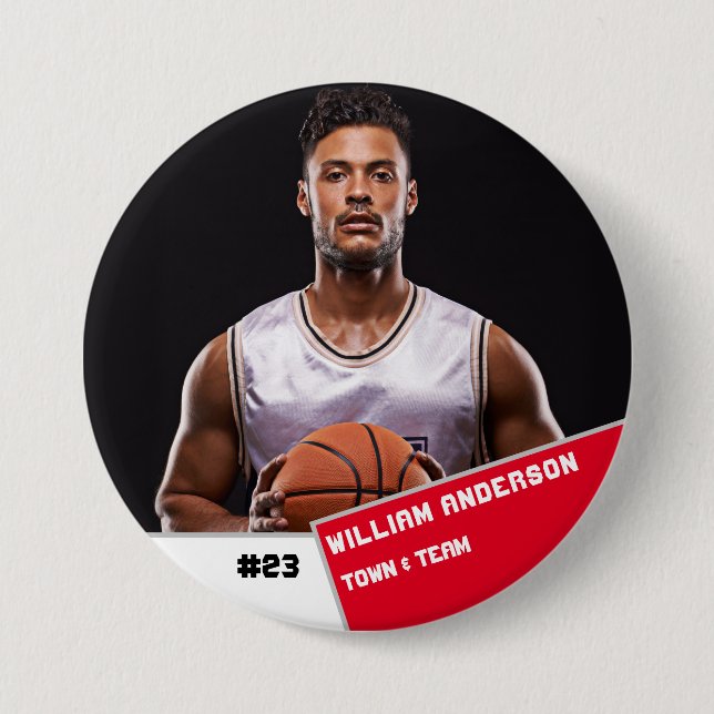 Foto-Sportschaltfläche / Basketballspieler für But Button (Vorderseite)