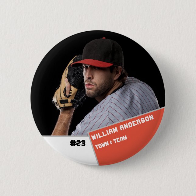 Foto-Sportschaltfläche / Button-Baseball-Player Button (Vorderseite)