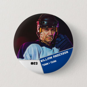 Foto-Sportschaltfläche / Hockey-Button Button