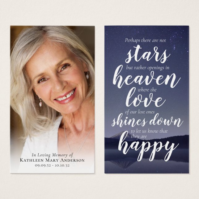 Foto-Sprichwort-Gedenkkarte (Vorne & Hinten)