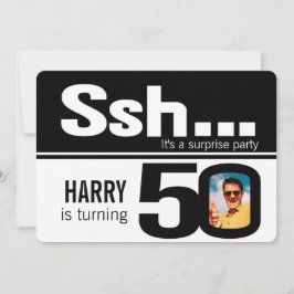 Foto ssh Männer Schwarz-weiß 50. Geburtstag einlad Einladung