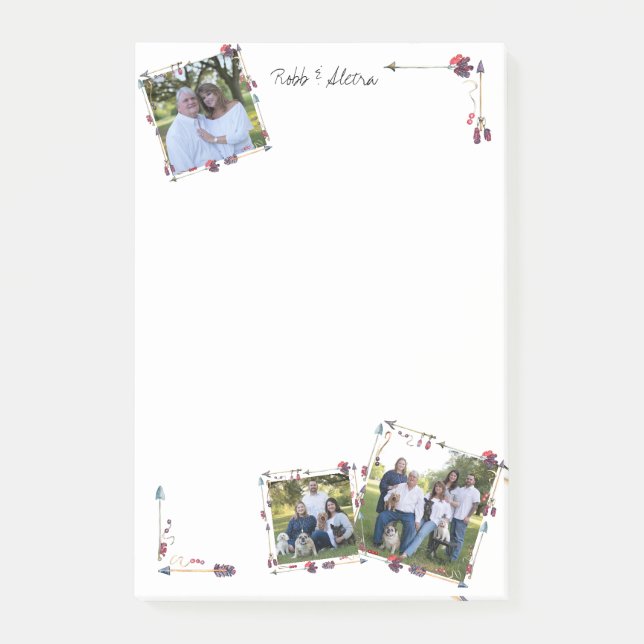 Foto-Stammes- Pfeil-Federn der Gewohnheits-3 Post-it Klebezettel (Vorderseite)