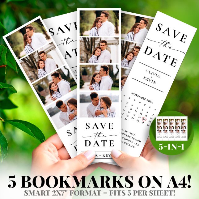 Foto-Stand 2x7" Save the Date Hochzeitsstreifen (Photo Booth 2x7" Save the Date Wedding Strip)