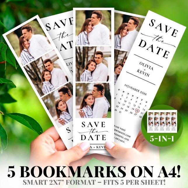 Foto-Stand 2x7" Save the Date Hochzeitsstreifen (Photo Booth 2x7" Save the Date Wedding Strip)
