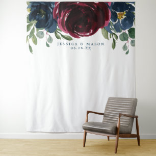 Foto-Stand der Burgundy Navy Wandteppich