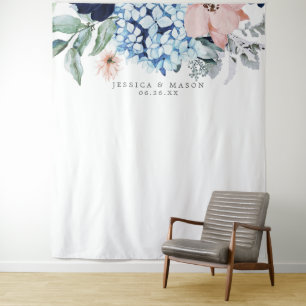 Foto-Stand der Navy Blooms Wandteppich
