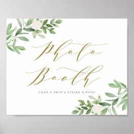 Foto-Stand für Aquarellpflanzen und Weiße Blume Poster