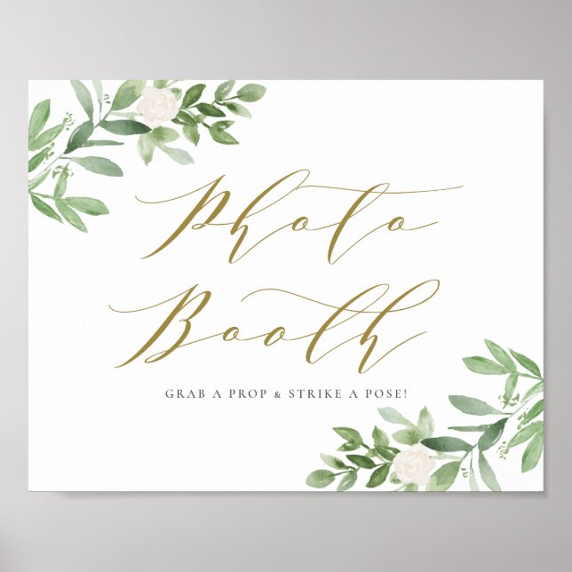 Foto-Stand für Aquarellpflanzen und Weiße Blume Poster (Vorne)