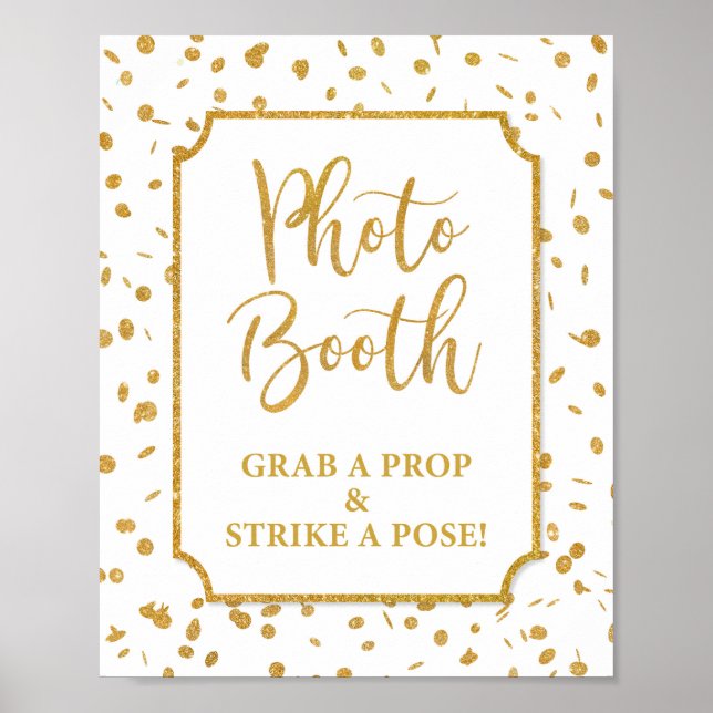 Foto Stand Grab a Prop Strip a Pose Gold Zeichen Poster (Vorne)