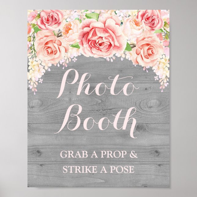 Foto Stand Hochzeitshilfsschild Pink Watercolor Wo Poster (Vorne)