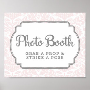 Foto Stand Hochzeitszelt Rosa Vintage Damaske Poster