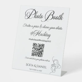 Foto-Stand ODER Scan-Hashtag Hochzeit Sockelschild