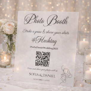 Foto-Stand ODER Scan-Hashtag Hochzeit Sockelschild