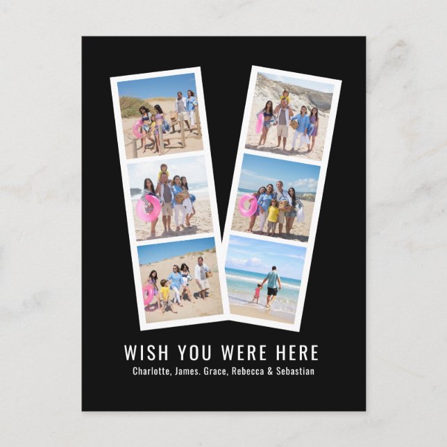 Foto-Stand Personalisiert 6 Bilder und Text Postkarte (Vorderseite)