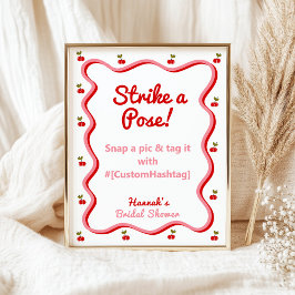 Foto Stand Retro Cherry Brautparty Tafelzeichen Poster